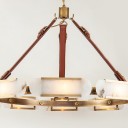 Loft Industry Modern - Marble Oval Disk Chandelier